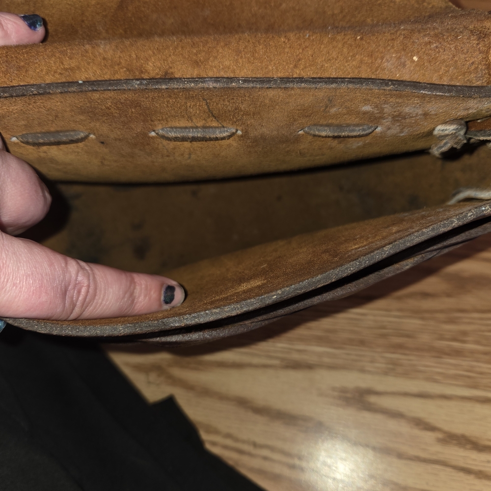 Vintage Tooled Leather Purse Handbag - Picture 8 of 8